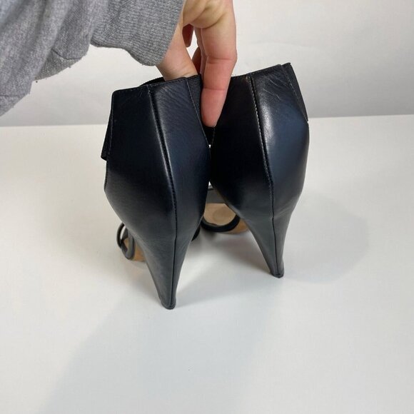 IRO Vero Cuoio Cross Over Elastic Straps Leather Come Heels Black 37 Sandal Pump - Picture 3 of 7